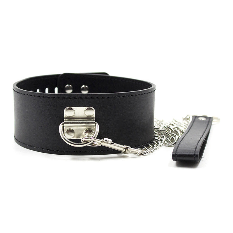 Best Toy Black Leather Bondage Lock Collar Strap for Adults.