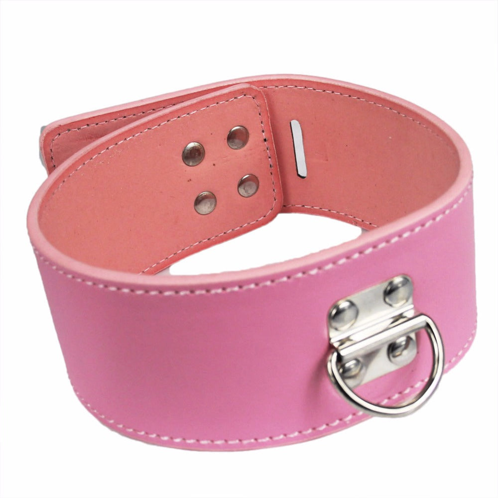 Best Toy Black Leather Bondage Lock Collar Strap for Adults.