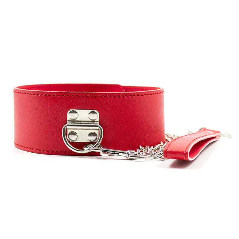 Best Toy Black Leather Bondage Lock Collar Strap for Adults.