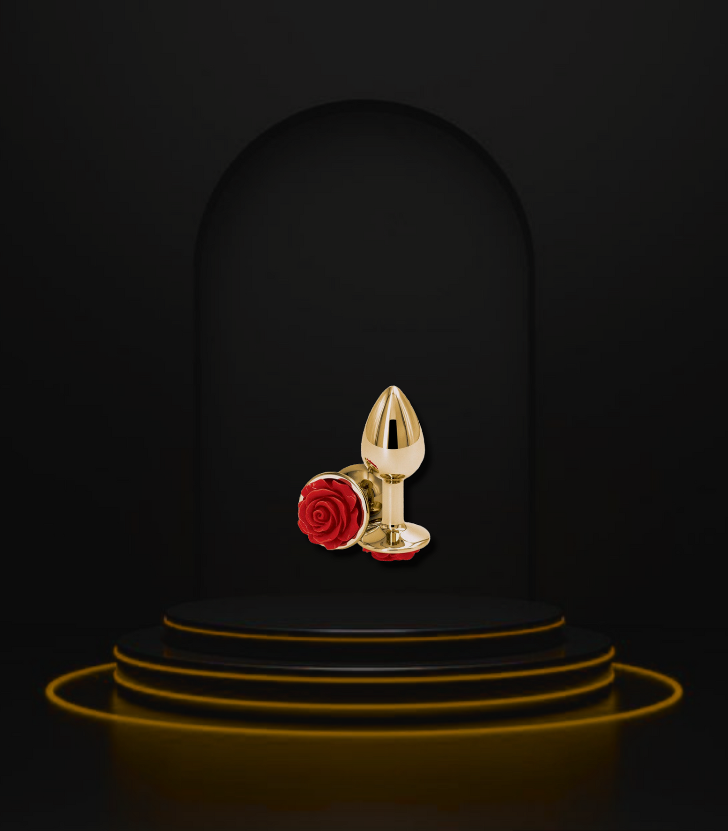 Best beautiful Women's Rosette Gold Round Butt Plug for B.D.S.M and Role Play.