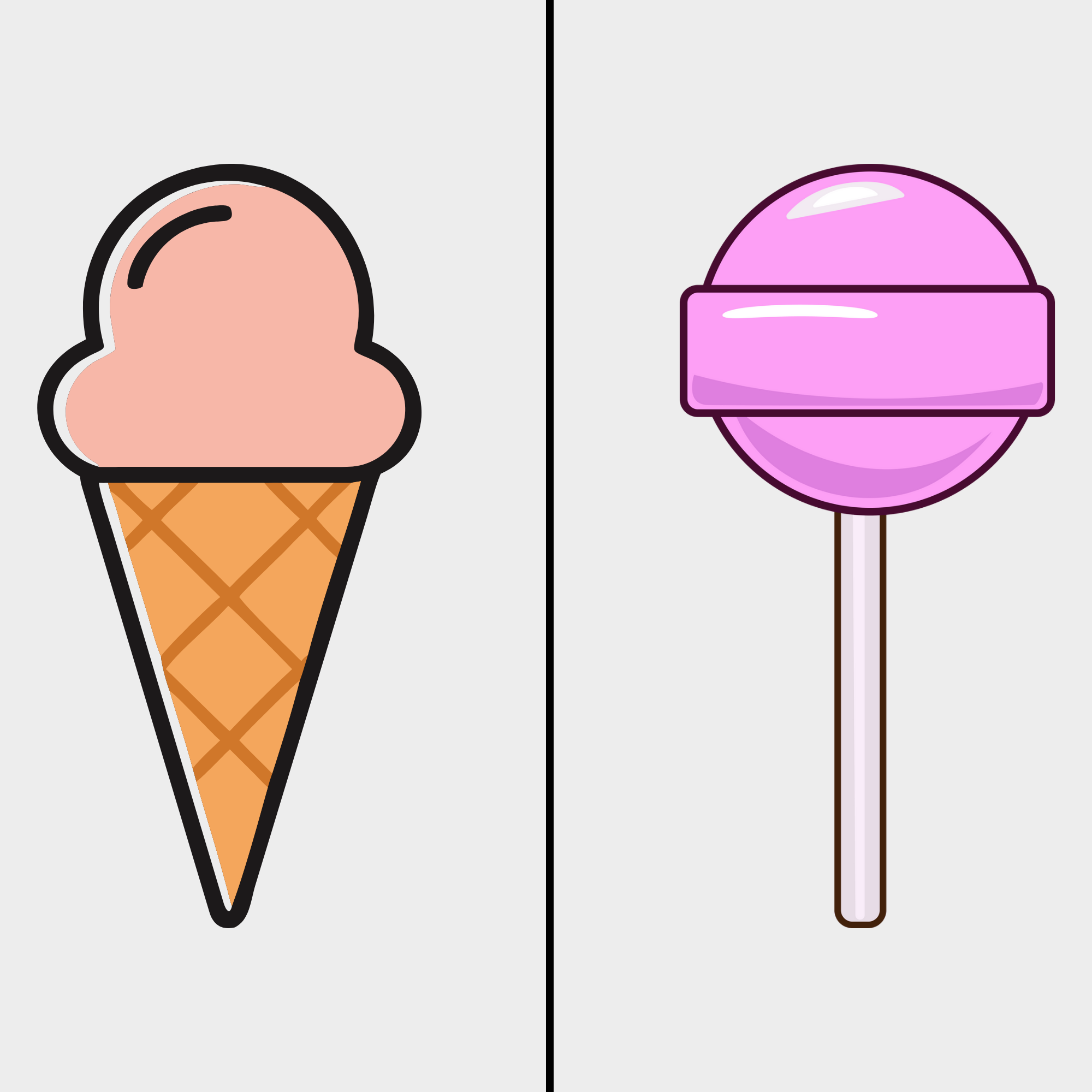 Ice cream and lollipop