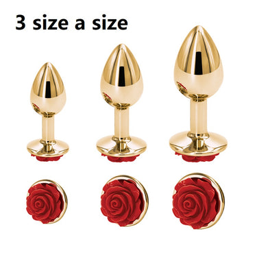 Best beautiful Women's Rosette Gold Round Butt Plug for B.D.S.M and Role Play.