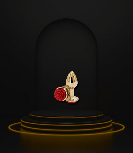 Best beautiful Women's Rosette Gold Round Butt Plug for B.D.S.M and Role Play.